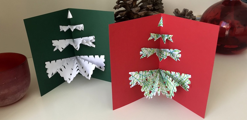 Pop-Up-Weihnachtskarten mit dem Papier-Schneeflocken-Trick