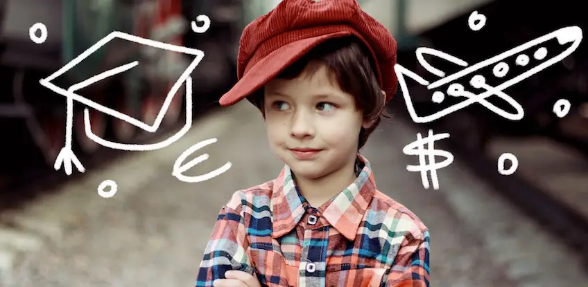 Shoppen für die Ausbildung der Kinder: Werbung für die plusrente der Bayerischen