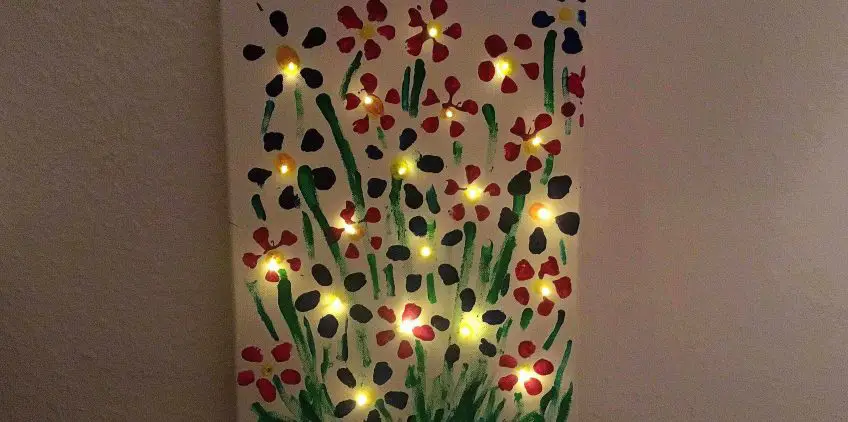 Leuchtende Blüten – Basteln mit Lichterketten