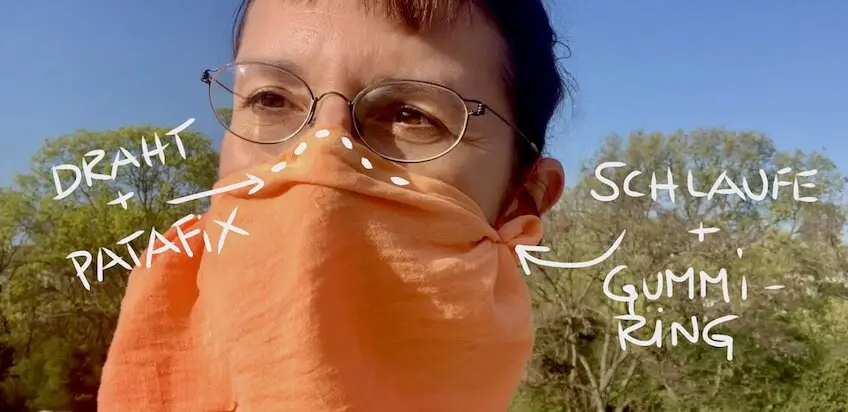 DIY Nasen-Mund-Maske aus einem Baummwolltuch