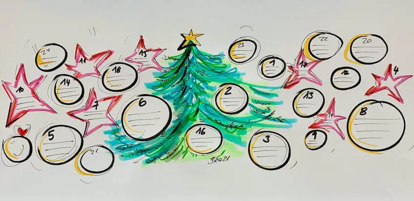 Achtsamkeits-Adventskalender zum selbst gestalten & erleben: Der Weihnachtsbaum vom Herzen!